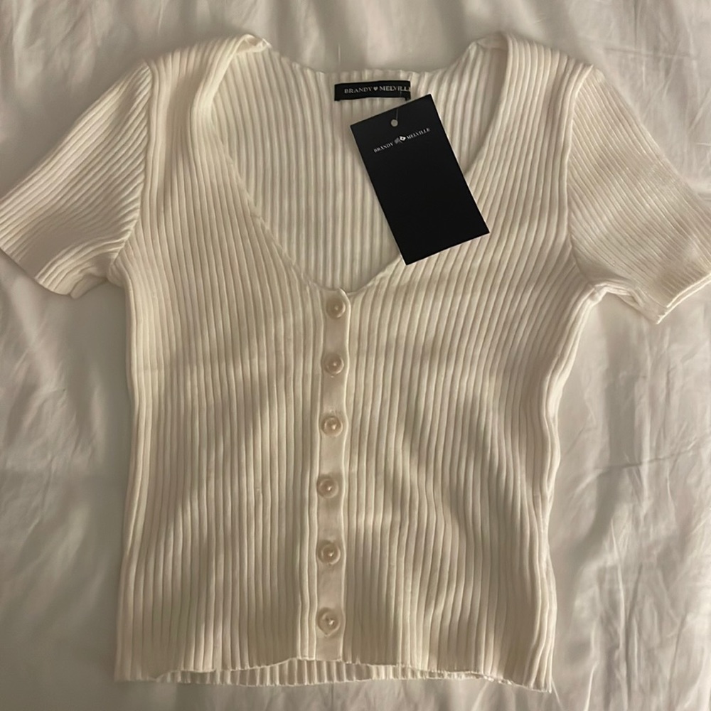 NWT Bandy Melville Cropped Button Down Top